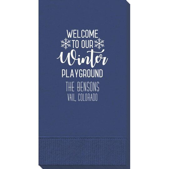 Welcome To Our Winter Playground Guest Towels